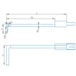 High rigid offset stylus arm (angular)/Contour ML=58,MLE=5, B=8, W1=12&deg; product photo