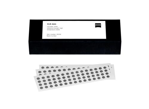 Reference Markers 0.8 mm, white, non-coded, strong adhesive strength, temperature resistant, 3000 piece product photo