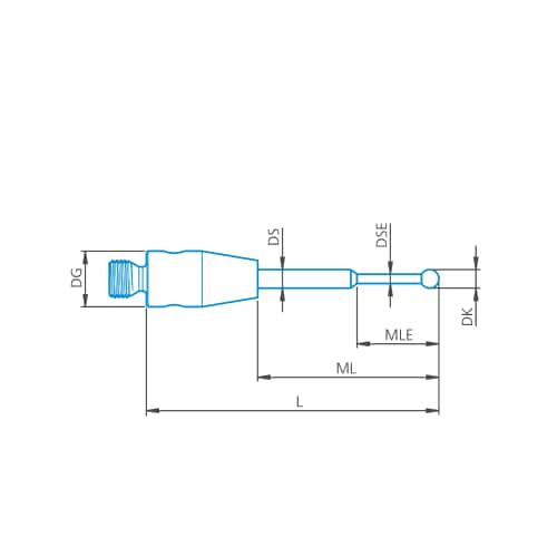 Stylus stepped M2, DK0.5 L25 product photo Front View L
