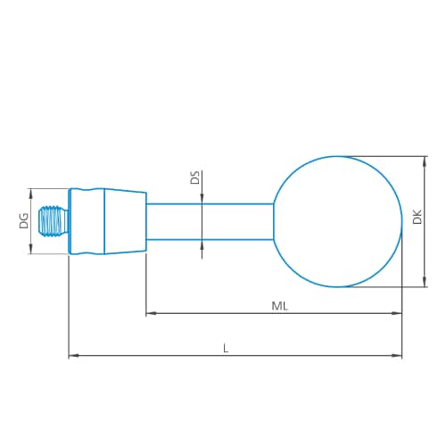 Stylus straight M5 precision, DK19.5 L83 product photo Front View L