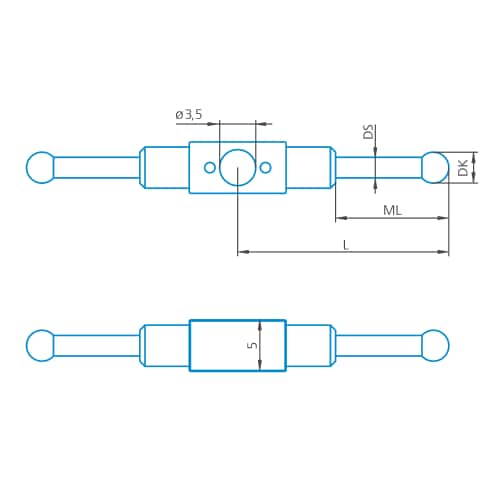 1/2-star stylus 180&deg; M3 XXT, DK3 L20 product photo Front View L