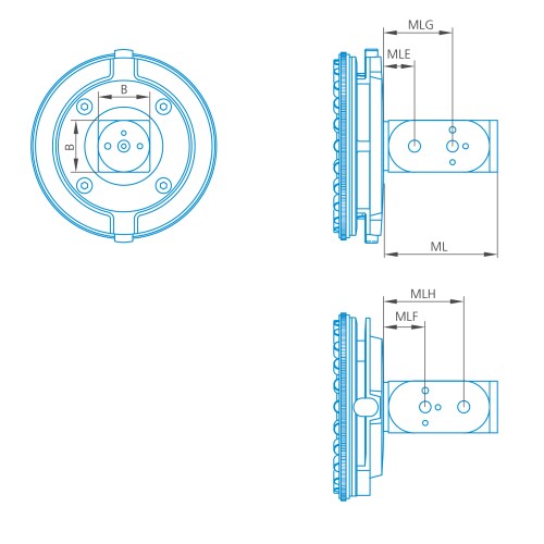 Adapter plate VAST XTR, cube-9x-M5 Pro product photo Back View L