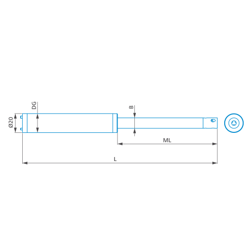 Extension stepped M5 Pro-DG20-L255-1x-CR product photo