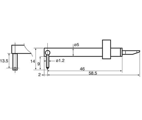 Stylus/Roughness ML=46, MLE=13.5, B=14, W1=55&deg; product photo Back View L