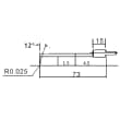 High rigid stylus arm (angular)/Contour ML=58,MLE=1.5, B=4.5, W1=12&deg; product photo Back View S